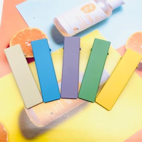 1pcs6.5cm metal color hair clips European and American fashion girls headdress metal rubber paint duckbill clip hair accessories