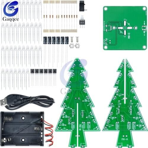 7 Color Flash Christmas Tree Module Parts Kit DIY LED 3D Christmas Tree Circuit Board Module With LED Lights Self-locking Switch
