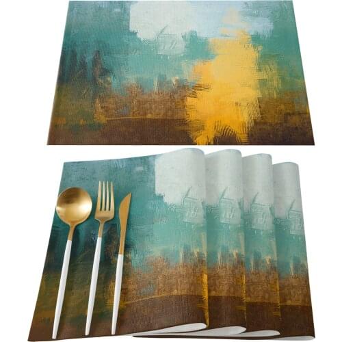 Modern Art Abstract Colorful Table Mats for Dining Table Kitchen Table Coaster Accessories Modern Home Decor car coaster