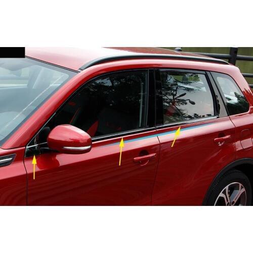Stainless steel car Windows are decorated with stainless steel body Cover Car accessories For Suzuki vitara 2016 2017 6pcs