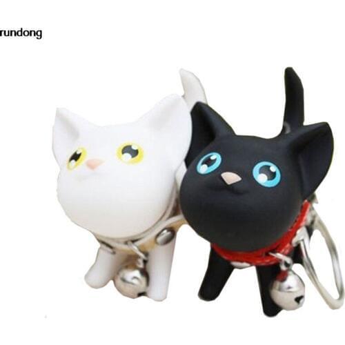 2016 new Cat Kitten Keychain Keyring Bell Toy Lover Key Chain Rings For Handbag Car Accessories factory price wholesale AUG15
