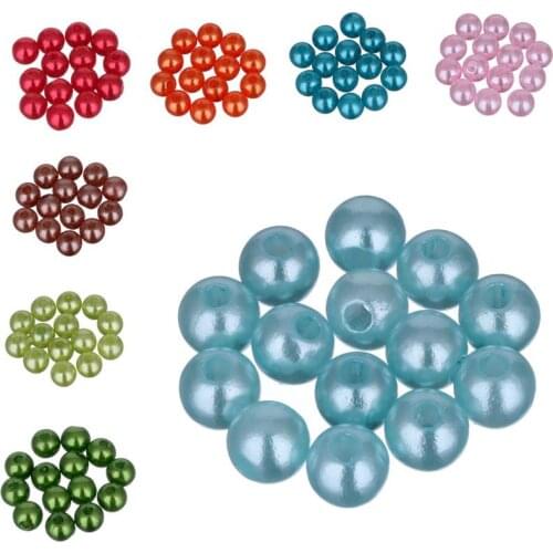 200Pcs 6mm With Hole Imitation Pearl Bead Round Plastic Acrylic Spacer Bead for DIY Jewelry Making Findings High-quality New