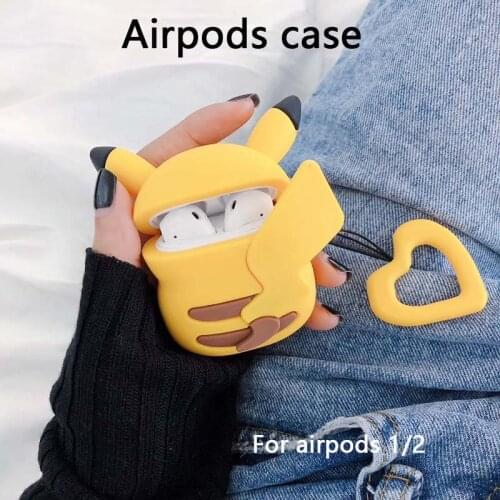 Airpods case apply airpods 1/2 protective cover apple Bluetooth back yellow mouse earphone cover airpods gen 2 case
