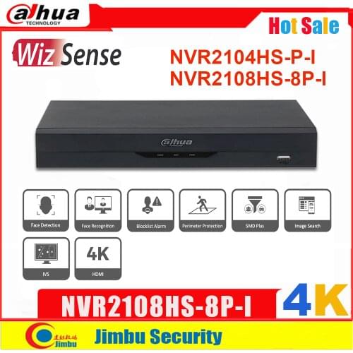 Dahua WizSense NVR NVR2108HS-8P-I 8 POE 8CH 4K face detection AI Search perimeter detection All-channel AI by camera