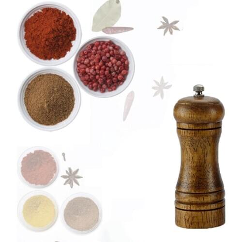 Wood Manual Grinder Salt Pepper Mill Spice Bottle Cooking Strong Ceramic Core Solid Coffee Grinder Bean Salt Pepper Grinder