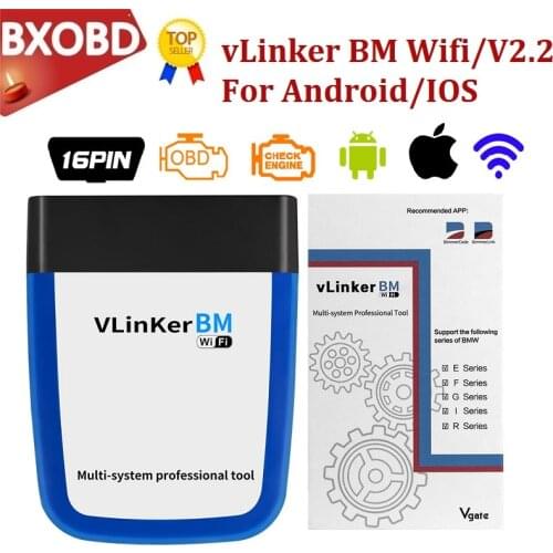 Newest OBD 2 vgate vlinker BM + for B-M-W scanner Bluetooth 4.0 WiFi auto diagnostic tool ELM 327 bimmercode