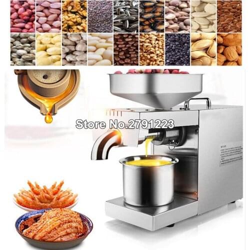 220V 110V Heat and Cold home oil press machine pinenut, almond soy bean olive oil press machine high oil extraction rate