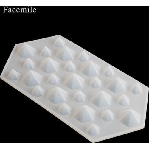 Facemile Ice Silicone Cube Chocolate Fondant Cake Jelly Tray Pan Diamond Maker Mold Mould Kitchen Baking Cake Tools 50-358