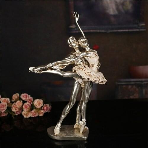 [HHT] RESIN CRAFTS DANCING GIRL SCULPTURE HOME DECORATIONS LIVING ROOM TV CABINET ORNAMENTS BALLET COUPLE STATUE WEDDING GIFT