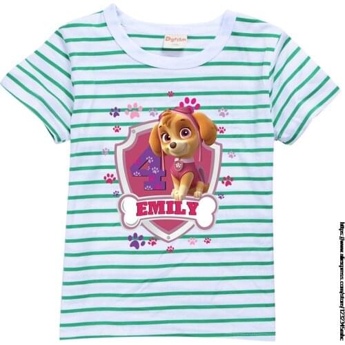 PAW PATROL Cartoon T Shirt Boys Girls Short Sleeve O Neck Children Newest Printed Tops Summer Teenage Tee Shirts 2-5Y