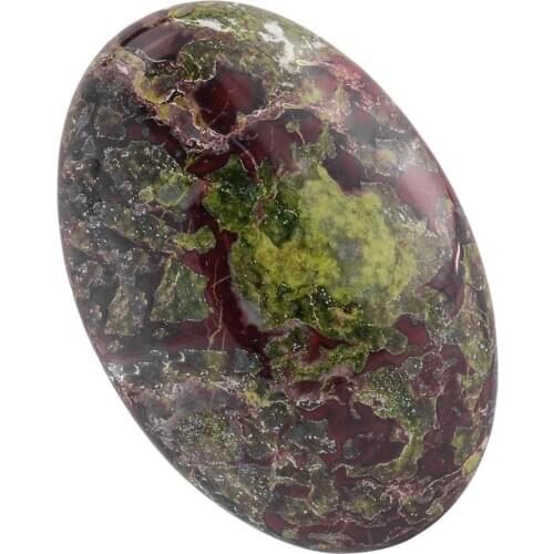 TUMBEELLUWA 1Pcs Dragon Bloodstone Oval Polished Palm Stone, Worry Stone Pocket Healing Crystal Reiki Balancing 60mmx40mmx20mm
