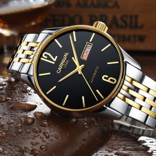 CARNIVAL Fashion Mechanical Men Watch Waterproof classic Brand Luxury Automatic Business male wrist Watch sport relogio masculin