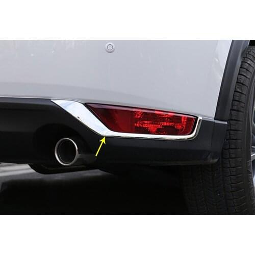 Car Body ABS Chrome Cover Trim Back Tail Rear Fog Light Lamp Frame Stick ABS 2 For Mazda CX-5 CX5 2nd Gen 2017 2018 2019 2020