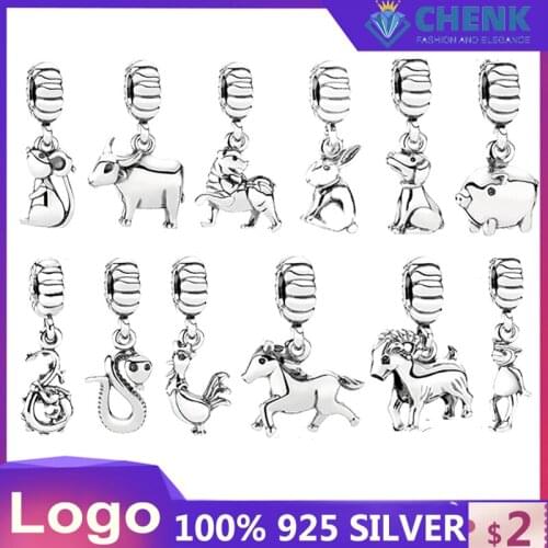 Sterling Silver Pendant S925 Charm With Logo Animal Cute Girls Holiday Lover Birthday Gift Suitable for Original Pendants