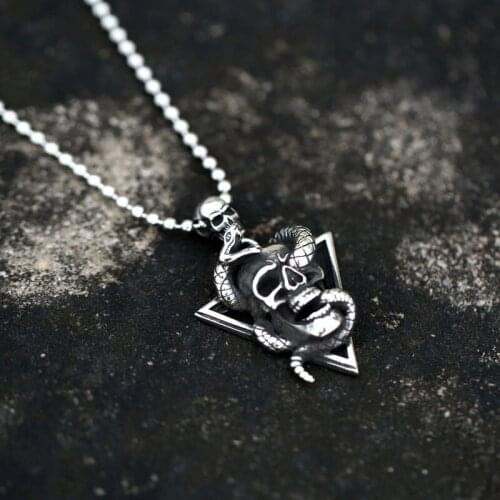 Medusa-pendentif crâne de serpent Stainless Steel collier gothique bijoux Punk Nceklace Jewelry BP8-519