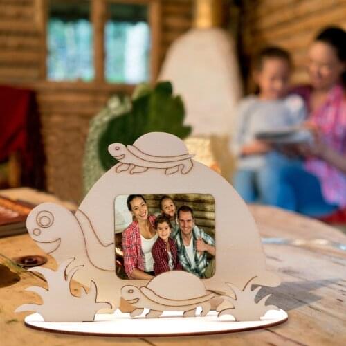 Cute Cartoon Animal Craft Photo Frame Kids' Room Creative Dinasour Elephant Nature Solid Simple Wood Frame Desktop Ornaments