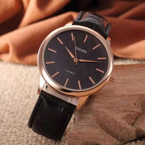 Fashion casual mens leather belt quartz watch personalized design retro classic business steel belt watch large dial clock