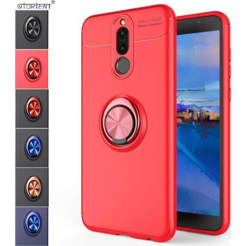 For Huawei Nova 2i Soft Silicone Bumper Case Mate 10 Lite Stand Metal Ring Cover RNE-L21 RNE-L23 Fitted Phone Cases RNE L21 L23
