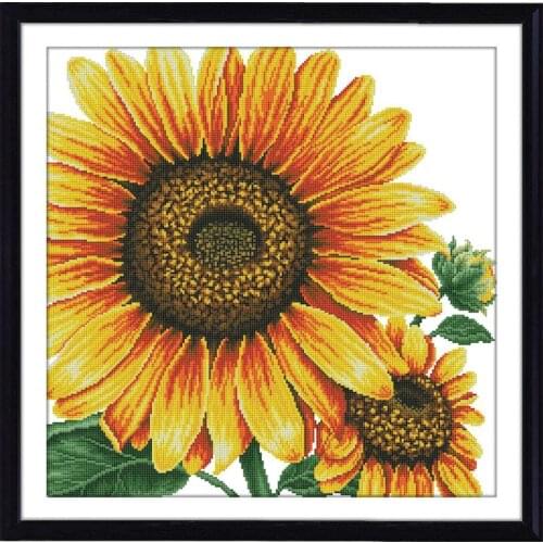 New Needlework 11CT DIY Precision Printing Cross Stitch Sets for Embroidery Kits Cross-Stitch Sunflowers