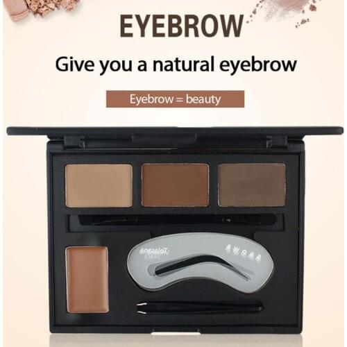 Brand New 4-color Eyebrow Powder Set Box With Eyebrow Clip Long Lasting Waterproof No Smudging Eye Brow Enhancer Cosmetic TSLM2