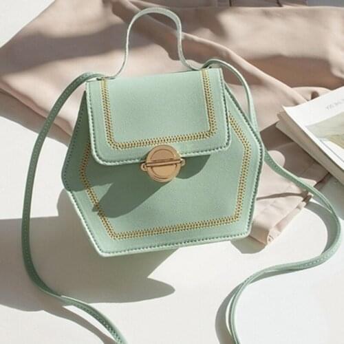 New Fashion Hexagon Mulit Style Quality PU Leather Bag Handbags Mini Messenger Simple Flap Shoulder Cross Body Handbags