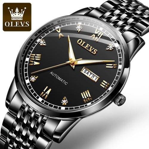 OLEVS New Men Mechanical Watch Luxury Automatic Watch Sport Stainless Steel Waterproof Watch MenTop Brand Relógio masculino