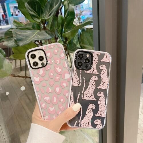 New Fashion cute Leopard Soft Silicon Clear Case For iPhone 12 Mini 11 Pro X XR SE XS 7 8 plus Max luxury trend protection cover