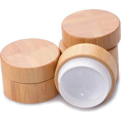 Plastic jars for body butter10g 30g 50g 100g 150g 200g Bamboo Covered Cream Plastic Jars Cream Storage Pot Container Bottle
