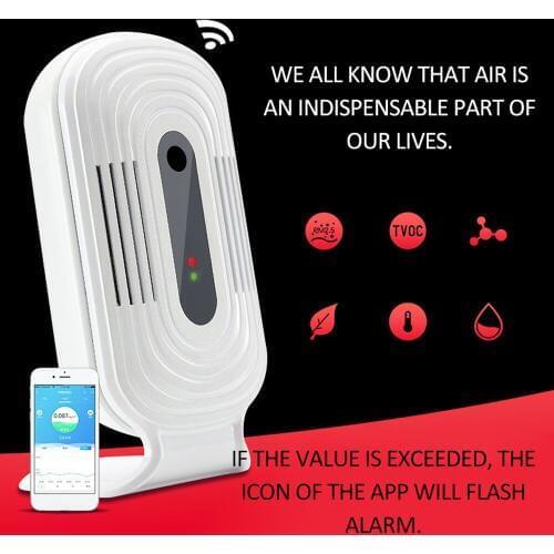 Portable Intelligent WIFI Home Professional Smog Meter Air Quality Analysis Detector Sensor Temperature Humidity Monitor