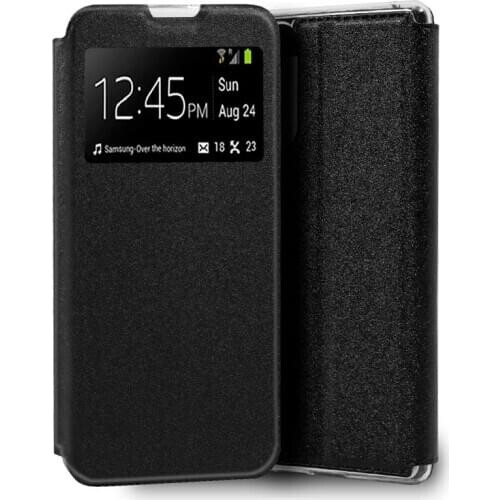 Plain Wiko View 4 Flip Cover Case Black