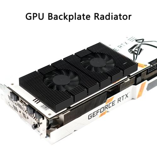 Aluminium GPU Backplane Radiator For Nvidia RTX 3090 Series Graphics Card,2X PWM Fans Radiator VGA VRAM Cooler