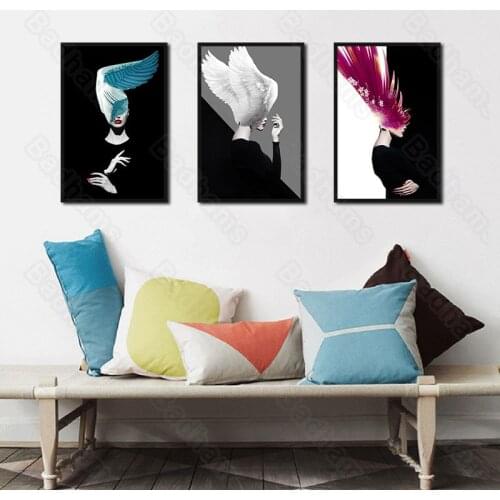 Decorative Painting Modern Minimalist Living Room Sofa Background Wall Hanging Painting Nordic Figure Painting Bedroom Mural