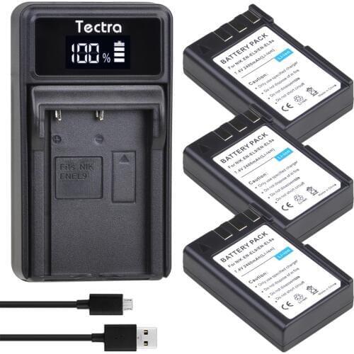 3x2400mAh EN-EL9 EN EL9 EN-EL9a EN EL9a EL9a Battery+LED USB Charger for Nikon EN-EL9a D40 D60 D40X D5000 D3000 Camera