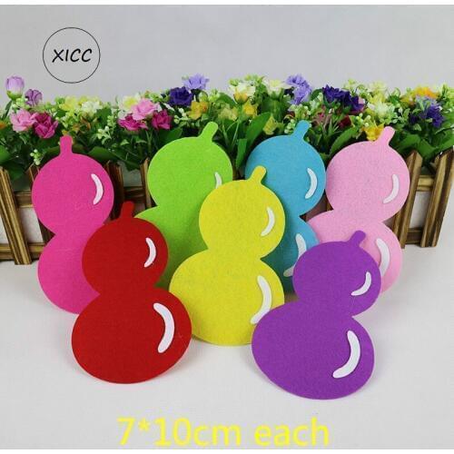 XICC Popular 7colors 10x17cm Cartoon Non-woven Gourd Paste Wall DIY Vilt Stof Sewing Dolls Craft Decoration Felt Pad Wholesale