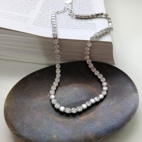 Silvology 925 Sterling Silver 5A Zircon Choker Necklace for Women Shine Short Chain Luxury Necklace 925 Simple Jewelry Designers