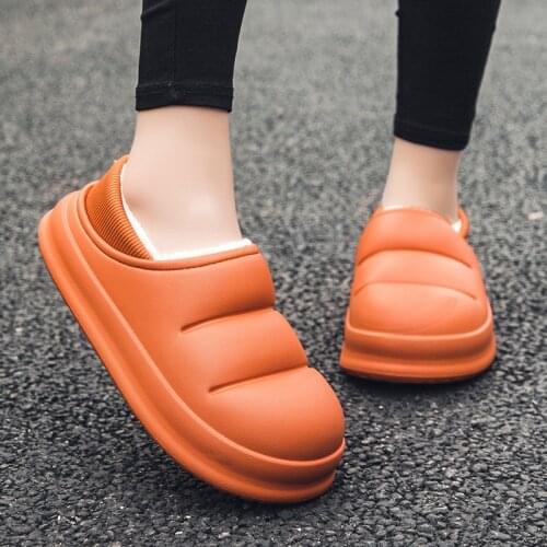 Winter Women Slippers Warm Men Shoes Waterproof Women Shoes Non-Slip Plush Cotton Indoor Outdoor Cozy Home Autumn Men Sandals