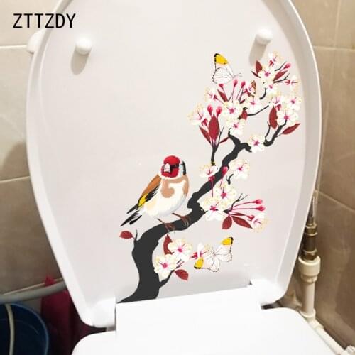 ZTTZDY 22.2×25.3CM Magnolia Branch Classical Wall Decoration Decals Creative Bathroom Toilet Stickers T2-1429