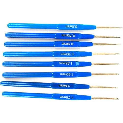 0.6-1.75mm 8pcs/lot Small Crochet Hooks Stitches Knitting Needles Handicraft Crochet Set Hand Weave Tool Sewing Accessories