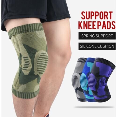 1Pair Unisex Elastic Sports Knee Sleeve Suitable For Fitness Center Gym ,Spring Can Lighten Load O-Ring Massage Patella