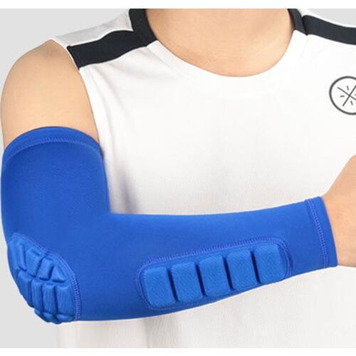 1PCS Man Sleeve Honeycomb Elbow Pads Crashproof Football Basketball Shooting Arm Sleeve Elbow Support Protection