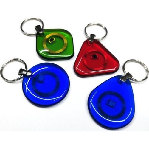 100Pcs RFID Keytags 13.56MHz 14443A M1 S50 Smart IC Key Ring Tag Keyfob Token Access Control