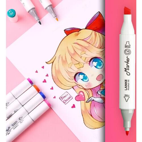 12/24/36 Colors Skin Tones Set Art Markers Pen Artist Dual Headed Alcohol Based Manga Brush Pen for Kids and Adult' Coloring