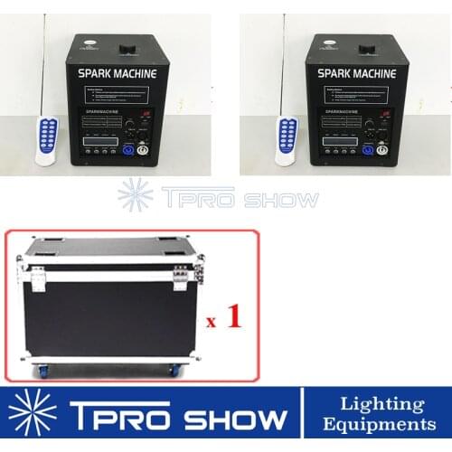 2pcs Cold Spark Fireworks Machine Flycase Ti Powder Packages Remote Control 400W Sparkular Fountain Pyro For Weddings Stage DJs
