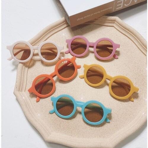 2021 Fashion Round Kids Sunglasses Girls Children Goggle Baby Boys Anti-UV Sun Glasses Shades Colorful UV400 Eyewear