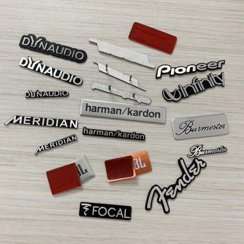 2pcs-200pcs for Dynaudio !JBL FOCAL harman/kardon MERIDIAN Fender Hi-Fi Speaker audio Speaker Badge stereo Emblem sticker stying