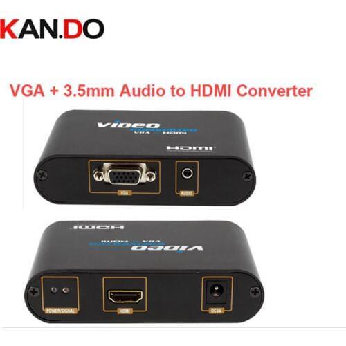 350 Stereo Audio in VGA in to HDMI Out Converter connecting PC to HDTV,VGA+3.5mm Audio to HDMI video Converter video adapter
