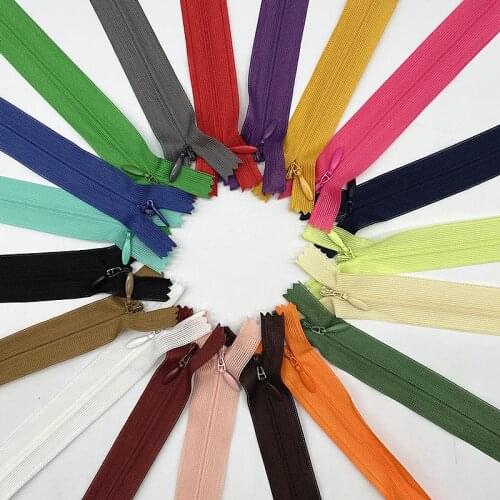 New 5pcs 25-35mm Invisible Lace Zipper Screen Side Color Invisible Zipper Nylon for Sewing Garment Accessories DIY