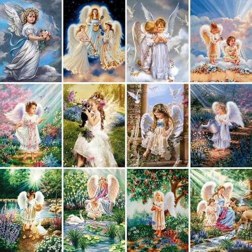 5D Diamond Painting Angel Cross Stitch Full Square Diamond Embroidery Girl Rhinestone Mosaic Home Decoration Gift