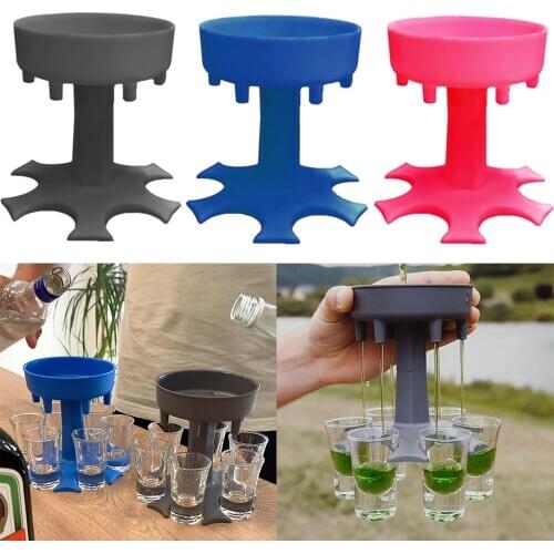 6 Shot Glass Dispenser Holder Wine Whisky Beer Dispenser Rack Bar Accessories Caddy Liquor Dispenser Party Games Drinking Tools