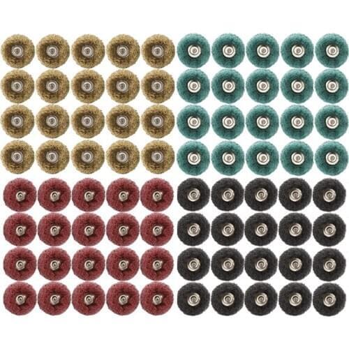 80 Pcs 1 Inch Abrasive Wheel Buffing Polishing Wheel Grinding Accessories Polishing Wheel 4 Grits for Dremel Rotary Tool